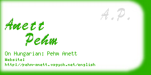 anett pehm business card